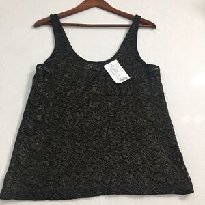 Urban Outfitters Black Gold Lace  Tank T…